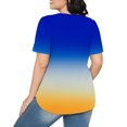 thumbnail image 4 of Plebaso Hauts pour Femmes Été Manches Courtes Col Rond Tunique Chic Ample Mode Blouses à Dégradé de Couleurs, 4 of 7