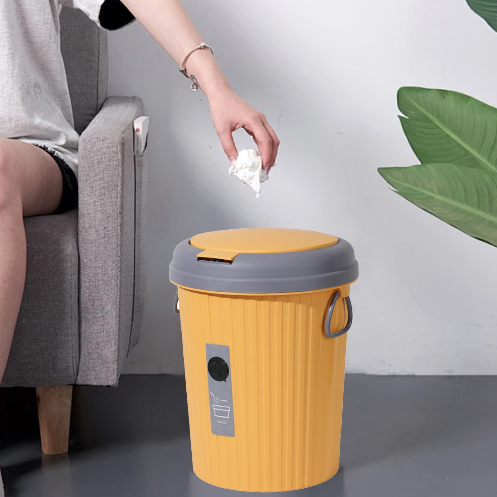 TIMIFIS Garbage Can Bathroom Trash Can Large Capacity Trash Can 6L Living Room Trash Can Round Thickened Trash Can Kitchen Gadgets