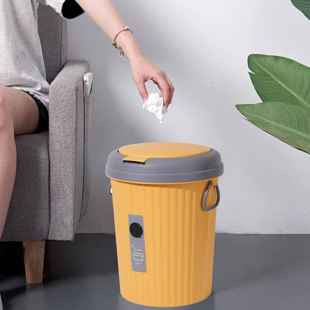 TIMIFIS Garbage Can Bathroom Trash Can Large Capacity Trash Can 6L Living Room Trash Can Round Thickened Trash Can Kitchen Gadgets