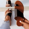 thumbnail image 2 of Fashion Minimalist Flat Thong Toe Ring Wide Fit Sandals, 2 of 5