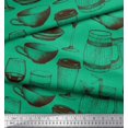 thumbnail image 3 of Soimoi Moss Georgette Fabric Jug,Wine Glass & Cups Print Sewing Fabric Yard 42 Inch Wide, 3 of 3