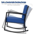 thumbnail image 4 of Patiojoy 2 PCS Outdoor Wicker Rocking Chair Glider Rattan Rocker Recliner with Navy Cushion, 4 of 8