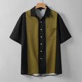 thumbnail image 3 of Homme Été Décontracté Imprimé Mode Imprimé Chemise Grande Taille Manches Courtes Justaucorps Manches Col Rabattu Chemise Justaucorps Homme Chemise Bouton Col Chemise, 3 of 8