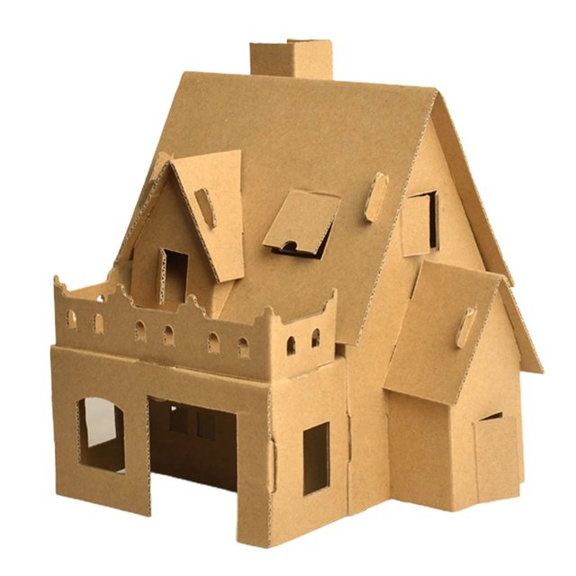 Jierger 1 Set Interactive Handmade DIY Assembly Kit Paper Creative House Shape DIY Assembly Accessories for Children Preschool Learning Toys for Children Learning Development