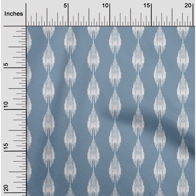 oneOone Cotton Poplin Fabric Stripe Ikat Printed Fabric 1 Yard 56 Inch Wide