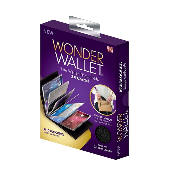 Wonder Wallet Protection RFID Unisexe Authentique Mince Porte-Cartes Portefeuille, Cuir