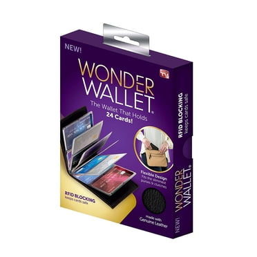 Wonder Wallet RFID Protection Unisex Genuine Slim Card Holder Wallet, Leather