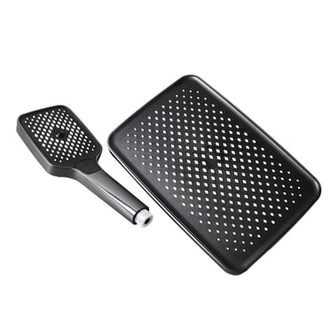 Combo Pomme de Douche Carrée Double, Combo Pomme de Douche Pluie Interface Universelle Anti-Fuite pour la Maison