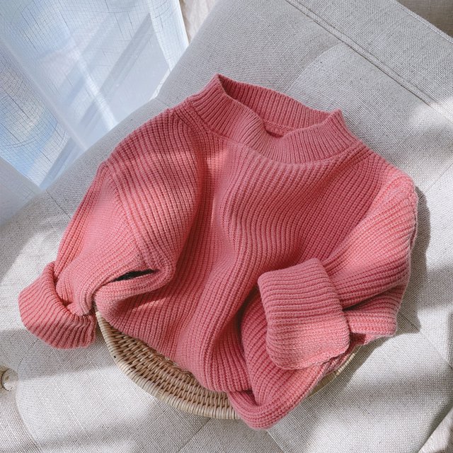 Kmbangi Children's Sweater+Infant's Solid Pullover Striped Pit Bar Long Sleeve Top
