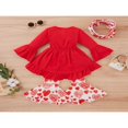 thumbnail image 3 of MesaSe Toddler Baby Girls Spring Princess Flare Pants Set O-Neck Ruffles Tops + Bell Bottom Pants Headband, 3 of 6