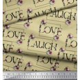 thumbnail image 3 of Soimoi Cotton Poplin Fabric Floral Love Text Printed Fabric 1 Yard 56 Inch Wide, 3 of 5