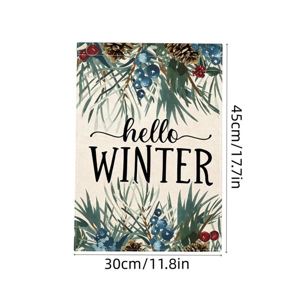 Drapeau de Jardin de Noël, Drapeau d'Hiver Double Face pour Cour, Décor des Fêtes Extérieur, Drapeau de Jardin en Polyester pour Maison et Patio