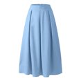 thumbnail image 4 of Pisexur Jupe Mode Femmes Printemps Été Ceinture Fermeture Éclair Taille Haute Uni Jupe Rétro Femmes Plissée Robe Femmes, 4 of 5