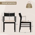 thumbnail image 3 of Gymax Chaises de Salle à Manger de Cuisine Modernes, Noir et Beige (Ensemble de 2), 3 of 7