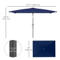 thumbnail image 3 of Outsunny Parasol de Patio Inclinable, Parasol de Jardin de Marché avec Manivelle, Bleu Marine, 3 of 10