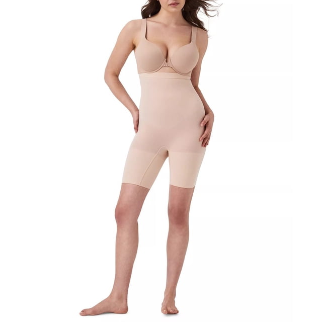 Spanx SPANXsculpt Seamless Power High-Waisted Mid-Thigh Short - 10398R (Soft Nude, S)
