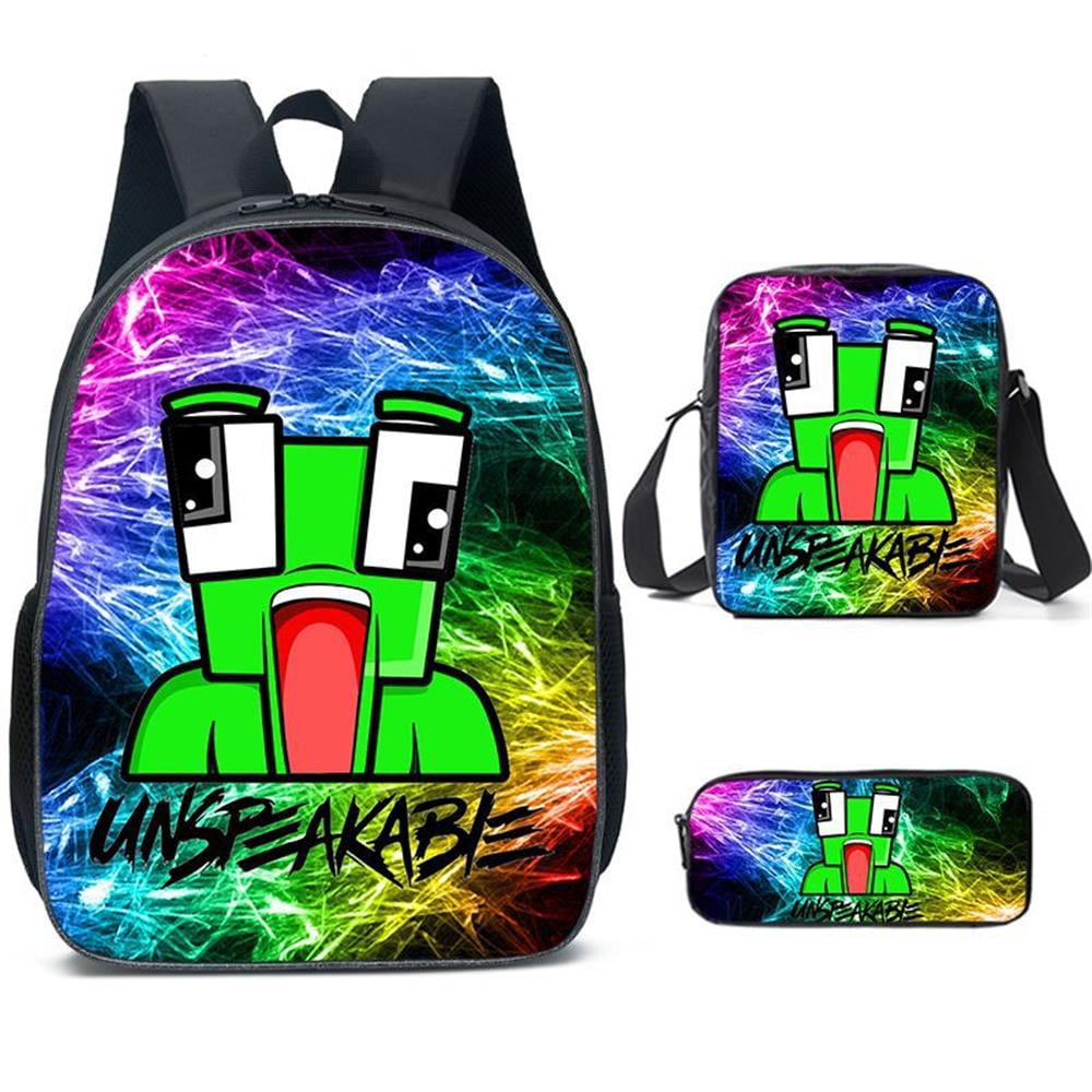 Unspeak-Able Kids School Bag Set Boys Pencil Case Backpack Starry Sky Printing Book Bags Travel Daypack Girls Game Fans Gift-Unspeakable-2