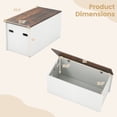thumbnail image 3 of Gymax Flip-top Storage Chest Lift Top Storage Bench Wooden Deck Box Toy Box, 3 of 10