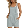 thumbnail image 2 of Neewe Combinaison Short d'Été Décontractée Sans Manches pour Femme, Ample, à Bretelles Spaghetti, Salopette avec Poches, 2 of 8
