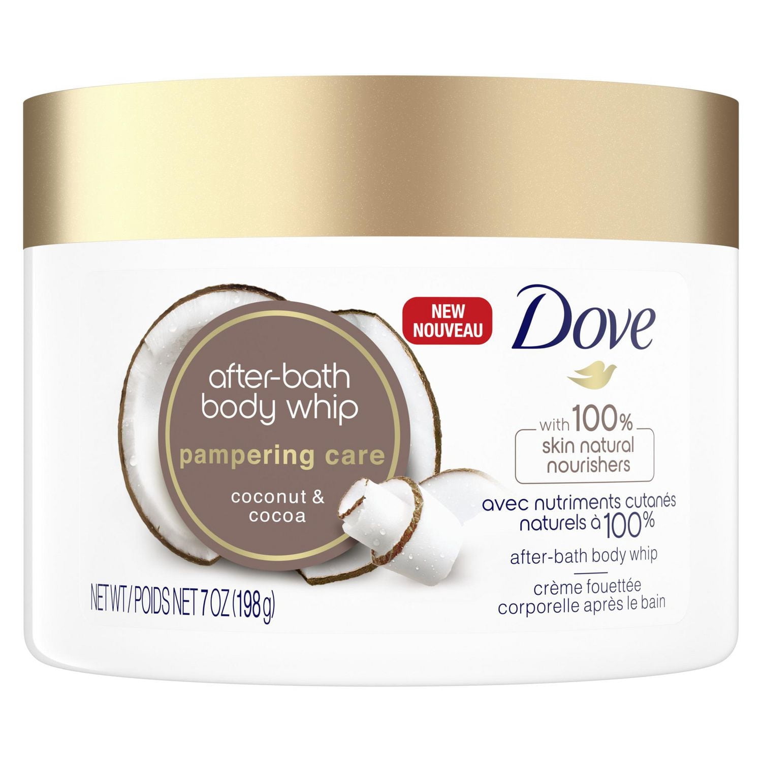 Crème fouettée corporelle Dove Après le bain Noix de coco et Cacao hydratant avec des nutriments cutanés naturels à 100 % 198 g