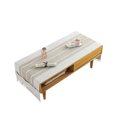 thumbnail image 2 of Cotton Linen Tablecloth Rectangular TV Cabinet Coffee Desktop Fringe Waterproof Table Cloth for Dining Hall Garden 60*160cm Island/Beige coffee, 2 of 9