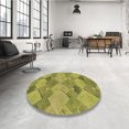 thumbnail image 4 of Ahgly Company Tapis d'Intérieur Lavable en Machine Carré Vert Transitionnel, 7 Pieds Carré, 4 of 7