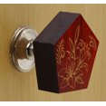 thumbnail image 2 of IBA Indianbeautifulart Boutons Rouges Gravés Boutons de Garde-Robe en Bois Tirette de Tiroir d'Armoire 10 Pcs, 2 of 3