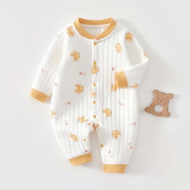 RXIRUCGD Newborn Baby Clothes Jumpsuit Spring Styles Cotton Boneless Hoodie Newborn Baby Spring Clothing Super Cute Baby Clothes( Yellow, Size:0-3 Months )