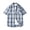 Blue, variant on ZMFXJPE Men's Vintage Plaid Shirts Dressy Button Down Shirt Short Sleeve Casual Shirts Summer Business Casual Loose Work Shirt (Light Blue,L)
