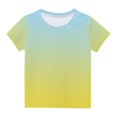 thumbnail image 1 of Plebaso T-Shirt à Manches Courtes pour Bébés Garçons Filles, Couleur Dégradée, Col Rond, Haut, Vêtements d'Été pour Bébé, 1 of 3