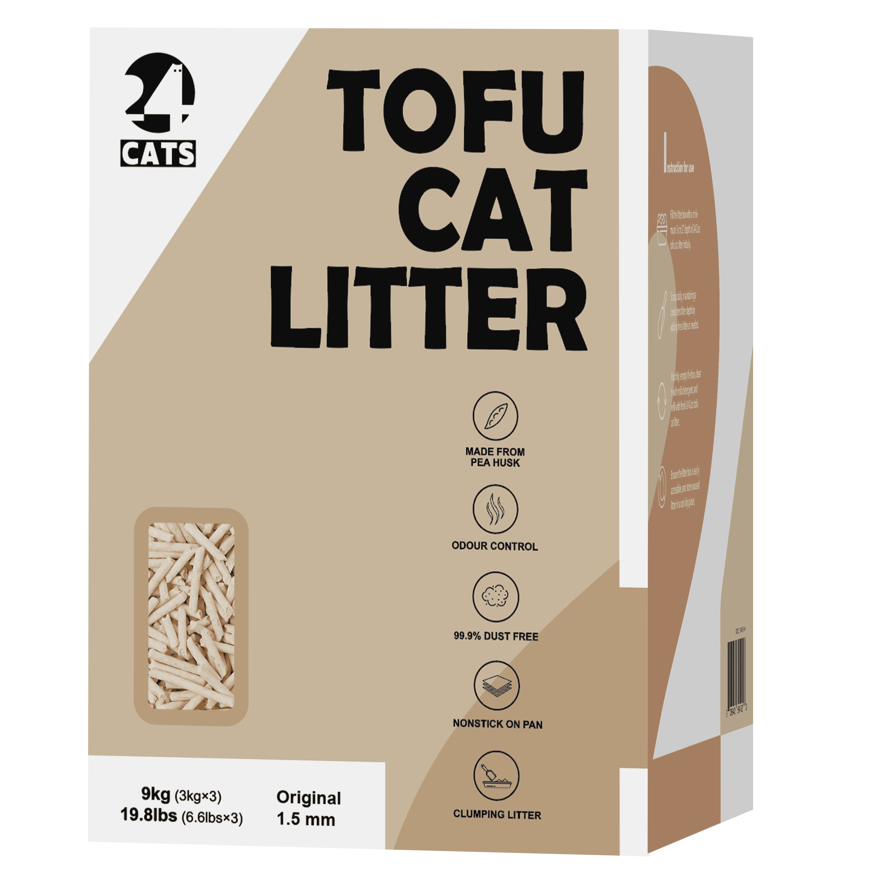 24 CATS Odor Control & Dust-free Vanilla Tofu Cat Litter, 21lbs Bag