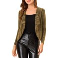 thumbnail image 1 of INSPIRE CHIC Cardigan Court à Manches Longues Scintillantes Col Drapé pour Femmes, 1 of 7