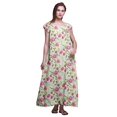 thumbnail image 1 of Bimba Robe Longue Maxi Imprimée pour Femmes en Rayonne, Vêtement de Nuit à Manches Courtes, 1 of 4