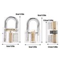 thumbnail image 2 of 3 Pcs Transparent Padlock Set Pick Cutaway Practice Lock With Key Removing Hook Kit Tool, 2 of 8