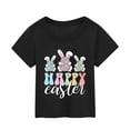 thumbnail image 2 of MIASHUI T-Shirt Graphique Lapin de Pâques pour Filles, Manches Courtes, Été, Noir, 6-7 Ans, 2 of 4