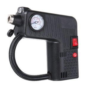 Air Compressor Tire Inflator 12V Car Air Pump with Pressure Gauge Handheld Electric Air Pump with Flashing Light Safety Hammer Suitable for Cars, Motorcycles, Automobiles and Bicycles