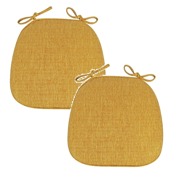 Leojiow 2Pcs Chair Cushions For U Shaped Dining Chairs Kitchen Chair Cushions With Ties Non Slip Chair Pads For Dining Room Chairs Colorful Cushion 1Pc A Yellow
