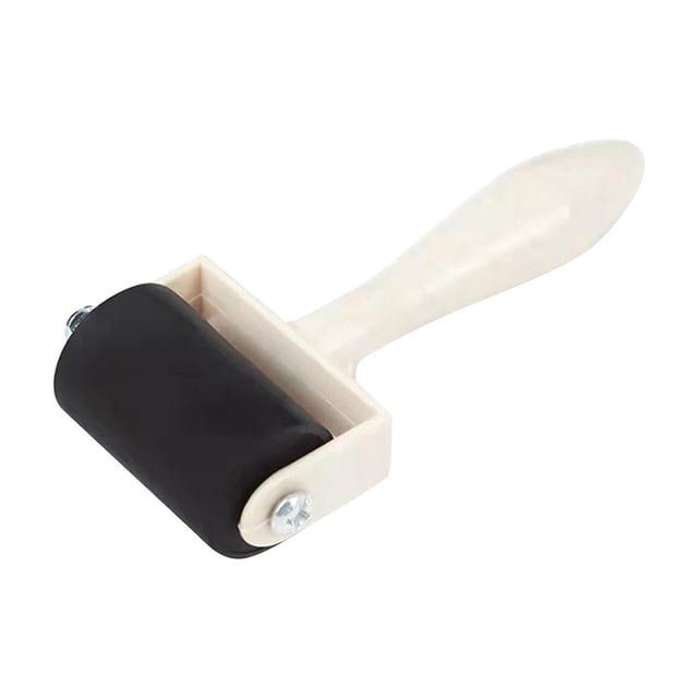 CJiaWei Outils de Rouleau en Caoutchouc Rouleau Brayer en Caoutchouc Dur Rouleau d'Art et d'Artisanat pour la Gravure Rouleau d'Encre de Gravure avec Manche en Bois Pinceau Applicateur d'Encre Outil de Peinture d'Art et d'Artisanat