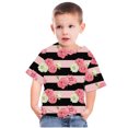 thumbnail image 5 of Penkiiy Garçons Filles Enfants T-Shirts Rayés à Imprimé Floral, Garçons Filles Chandails Fantaisie Col Rond Manches Courtes T-Shirts 4-5 Ans Multicolore, 5 of 5