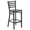 thumbnail image 1 of Bowery Hill Metal Restaurant Bar Stool in Black and Walnut, 1 of 9