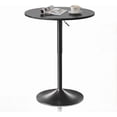 Bar Code Rounded 23.5'' Round Adjustable Height Wood Bar Pub Table Adjustable Range 27.5 ...