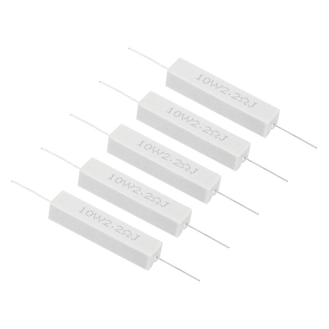 Unique Bargains 5 Pcs Résistances 2,2 Ohms, Résistance Ciment Céramique 10W Kit de Résistance Ciment de Puissance Tolérance 5 % pour Adaptateurs d'Alimentation Audio