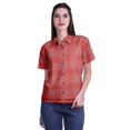 thumbnail image 1 of Moomaya Chemise à Manches Mi-Longues Imprimée pour Femmes, Col Boutonné, Haut Décontracté, 1 of 5