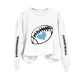 thumbnail image 3 of Meichang Chandail de Football pour Femmes, Coupe Ample, Manches Longues, Col Ras du Cou, Chandails Graphiques, Coupe Ample, Automne Hiver, Chandail à Enfiler Décontracté, Vêtements pour le Dimanche Jour de Match, 3 of 5
