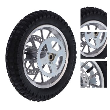 Roue Arrière de Moto Tout-Terrain, Pneu de Jante de Roue Arrière 12.5x2.75 Pouces, Caoutchouc Antidérapant en Alliage d'Acier, Ensemble de Roue Arrière de Remplacement pour Moto Tout-Terrain 2 Temps 47cc 49cc, Roue Arrière de Mini Moto