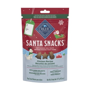 Blue Buffalo Santa Snacks Soft-Moist Dog Bits for Training, Chicken