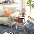 thumbnail image 4 of Costway Table de Chevet Moderne Table d'Appoint de Chevet avec Tiroir de Rangement et Pieds en Bois Massif Blanc, 4 of 9