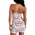 thumbnail image 3 of SUNSIOM Robe d'Été Mini Sans Bretelles pour Femmes Imprimé Floral Sans Manches Épaules Dénudées Fente Ourlet Moulant Robe de Soirée Courte, 3 of 6