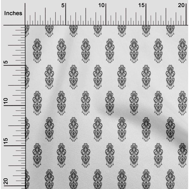 oneOone Cotton Poplin Fabric Ethnic Ikat Printed Fabric 1 Yard 42 Inch Wide
