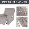 thumbnail image 4 of Amdohai Housse de Sofa Extensible Imperméable en Suède pour Fauteuil Recliner, 4 Pcs Séparées, 4 of 7